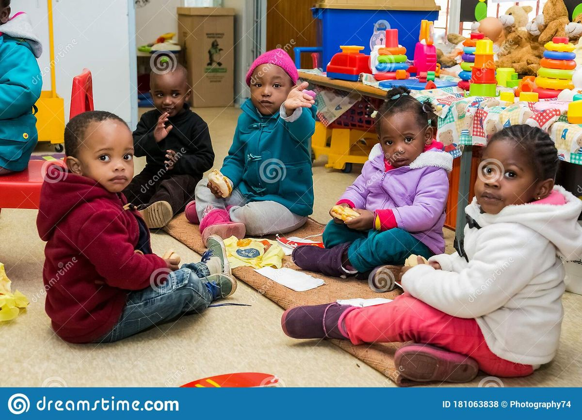 Daycare learners playing and exploring